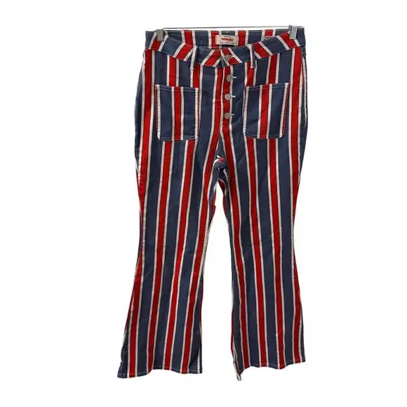Wrangler Lainey Wilson Women's Patriotic Stripe Flare Jeans Star Spangled 10X32 - Picture 2 of 9